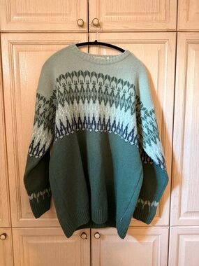 Fjallraven Green Patterned Crewneck Sweater